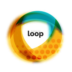 Loop circle business icon, created with glass transparent color shapes