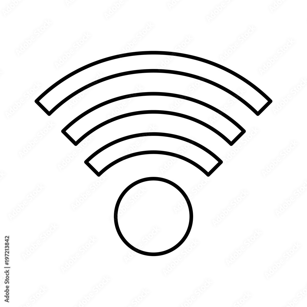 Poster wifi internet connection signal wireless icon vector illustration outline design