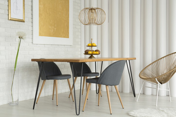 Modern gold dining room