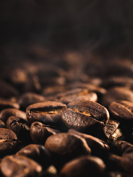 Coffee beans background close-up © Philip