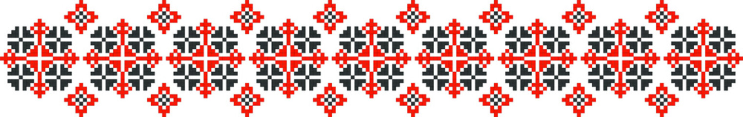 Fototapeta na wymiar Traditional Romanian folk art knitted embroidery pattern