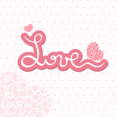 Retro card of love elements on light background