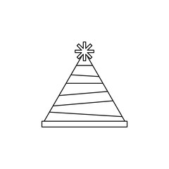 striped party hat decoration icon vector illustration outline design