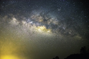 The beauty of the Milky Way in the universe is that many constellations and dust of stars.