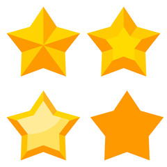 Yellow star vector icon, flat rank, web symbol.