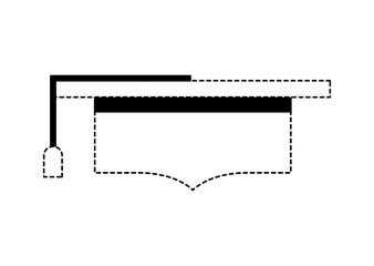 graduate hat accessory fashion of student vector illustration dotted line