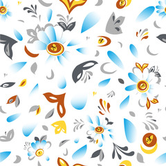 Fototapeta na wymiar Сhamomile. Seamless floral pattern. Vector image for background, paper, fabric.