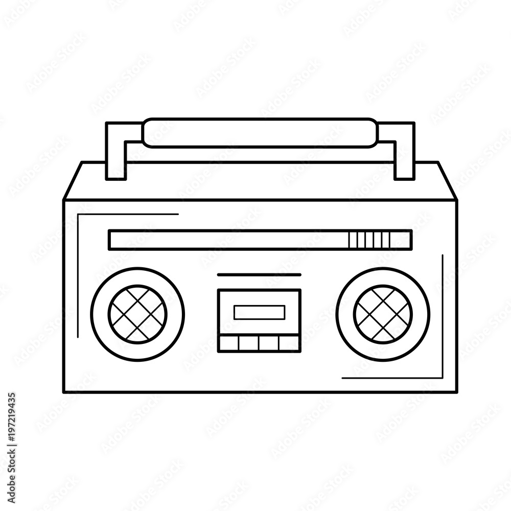 Aufkleber radio vector line icon isolated on white background. radio line icon for infographic, website or app