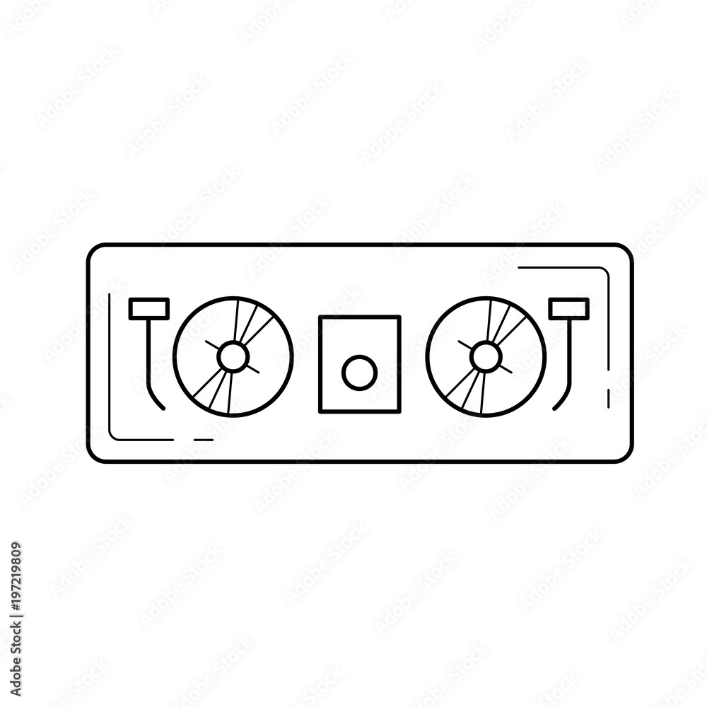 Aufkleber dj controller vector line icon isolated on white background. dj controller line icon for infographic