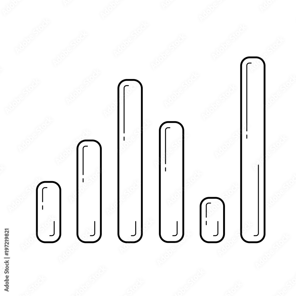 Aufkleber sound level vector line icon isolated on white background. sound level line icon for infographic, we