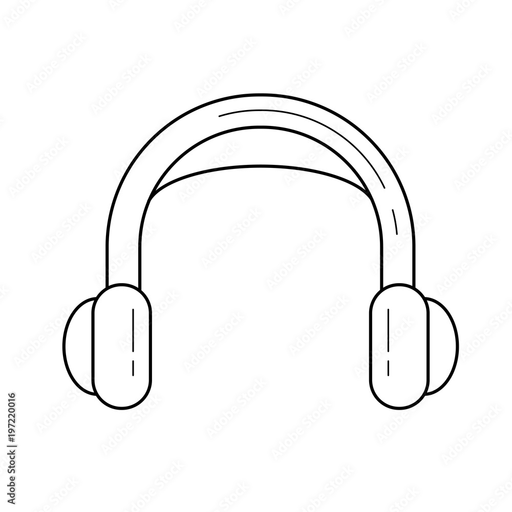 Poster headphone vector line icon isolated on white background. headphone line icon for infographic, websit