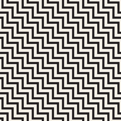 Stylish lines lattice. Ethnic monochrome texture. Abstract geometric background design. Vector seamless pattern.