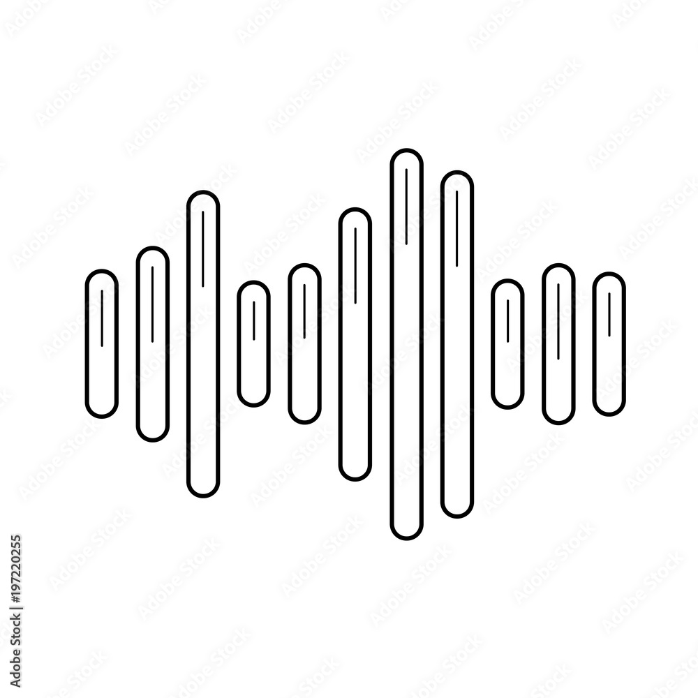 Poster digital equalizer vector line icon isolated on white background. digital equalizer line icon for inf