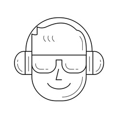 Obraz premium Music fan vector line icon isolated on white background. Music fan line icon for infographic, website or app. Icon designed on a grid system.