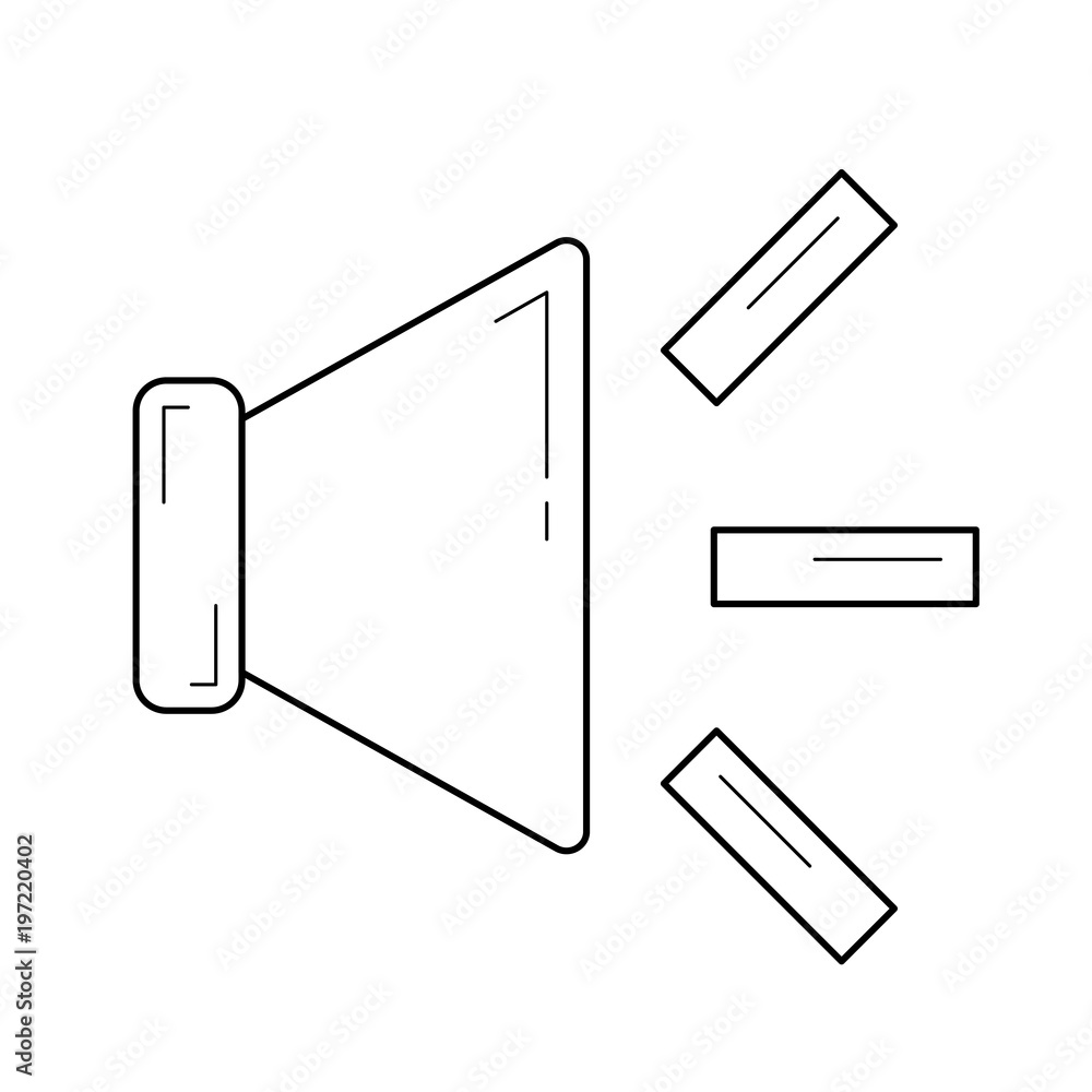Aufkleber volume on vector line icon isolated on white background. volume on line icon for infographic, websit