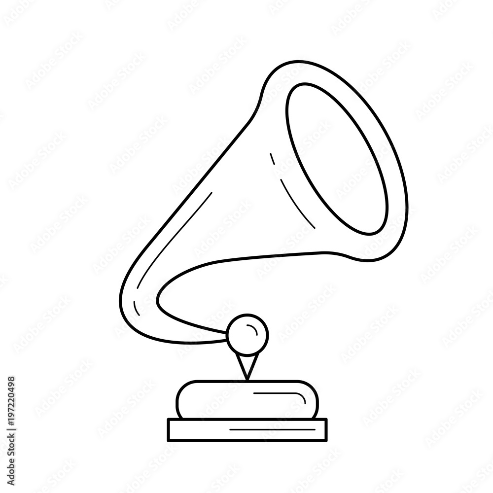 Aufkleber phonograph vector line icon isolated on white background. phonograph line icon for infographic, webs