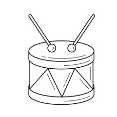 Snare drum vector line icon isolated on white background. Snare drum line icon for infographic, website or app. Icon designed on a grid system.