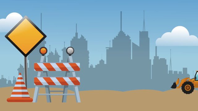 construction zone in the city High definition colorful scenes