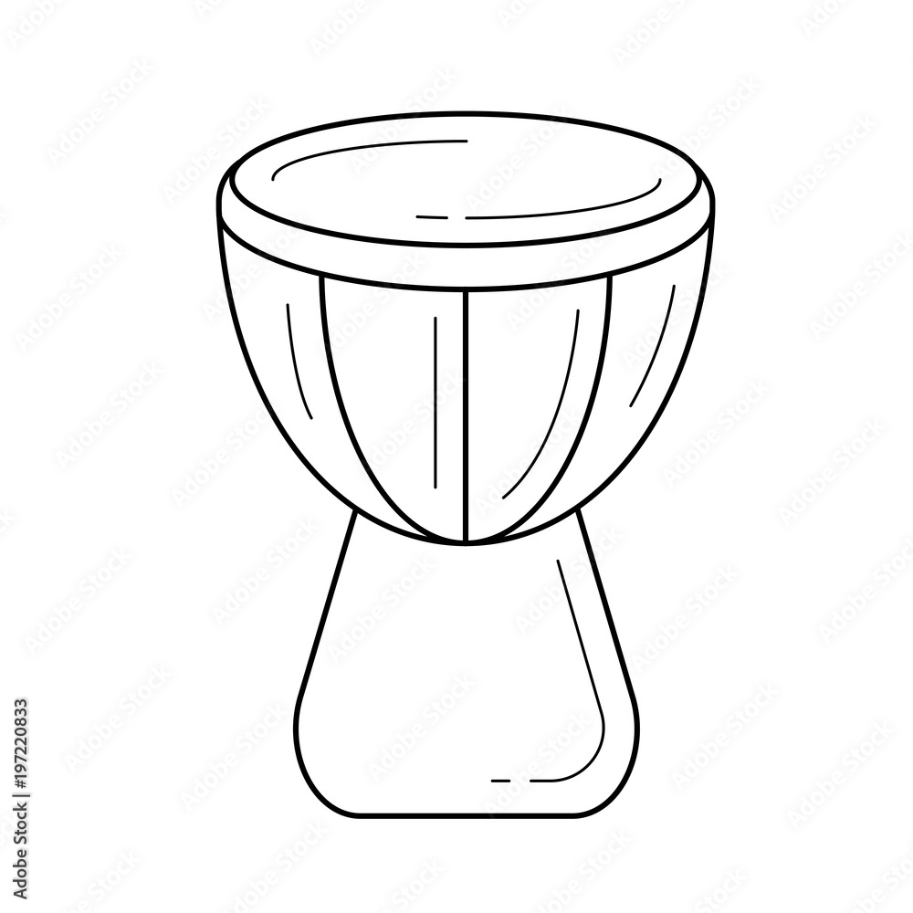 Poster djembe vector line icon isolated on white background. djembe line icon for infographic, website or a