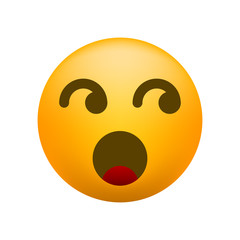 Cute Surprised Emoticon on White Background . Isolated Vector Illustration 