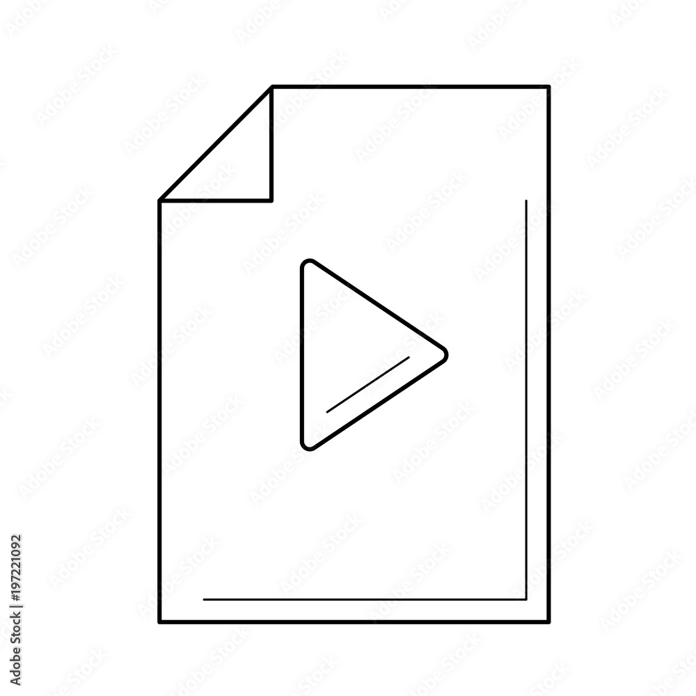 Poster media file vector line icon isolated on white background. media file line icon for infographic, webs