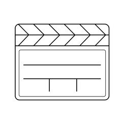 Clapboard vector line icon isolated on white background. Clapboard line icon for infographic, website or app. Scalable icon designed on a grid system.