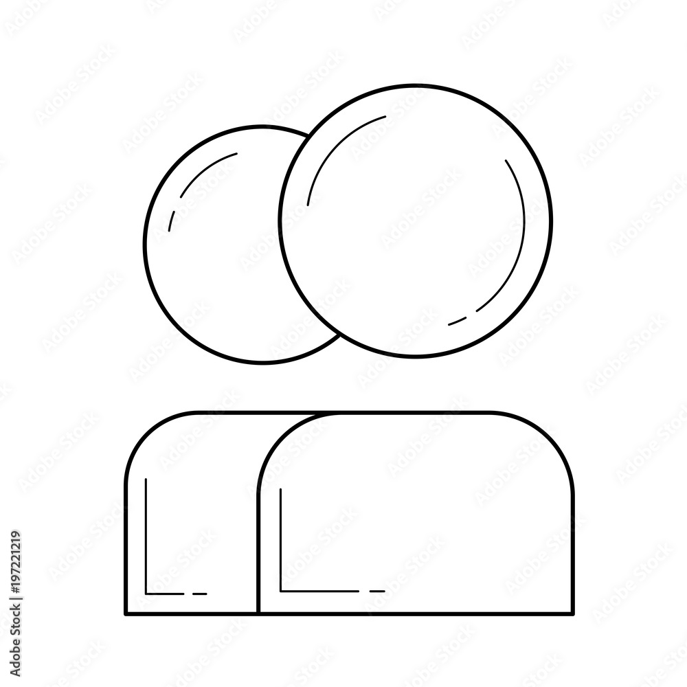 Poster group of person vector line icon isolated on white background. group of person line icon for infogra