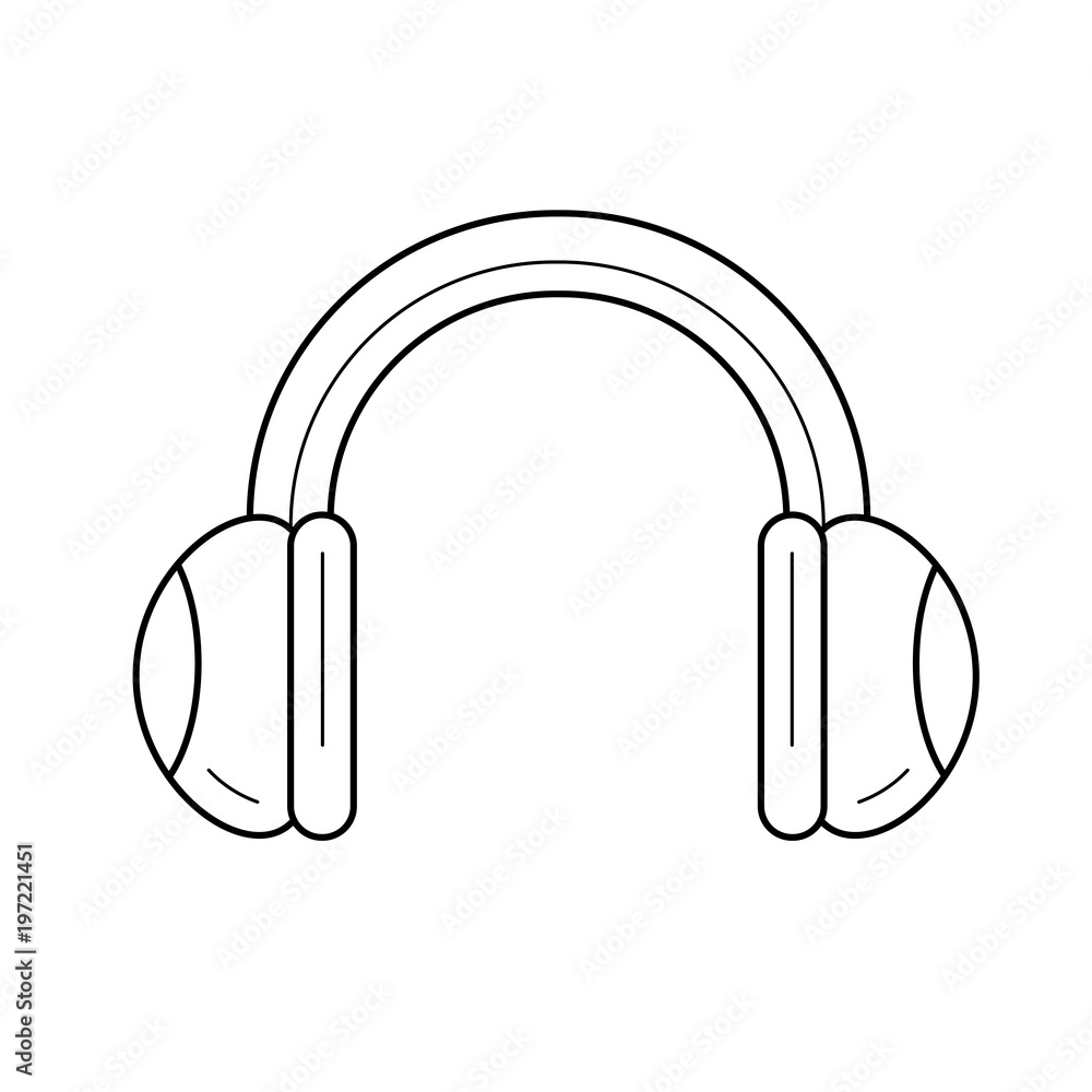 Poster headphones vector line icon isolated on white background. headphones line icon for infographic, webs