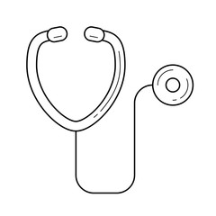Stethoscope vector line icon isolated on white background