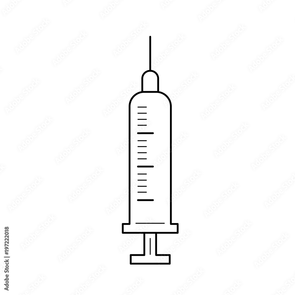 Poster syringe vector line icon isolated on white background. syringe line icon for infographic, website or