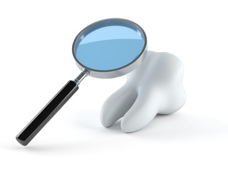 Tooth with magnifying glass
