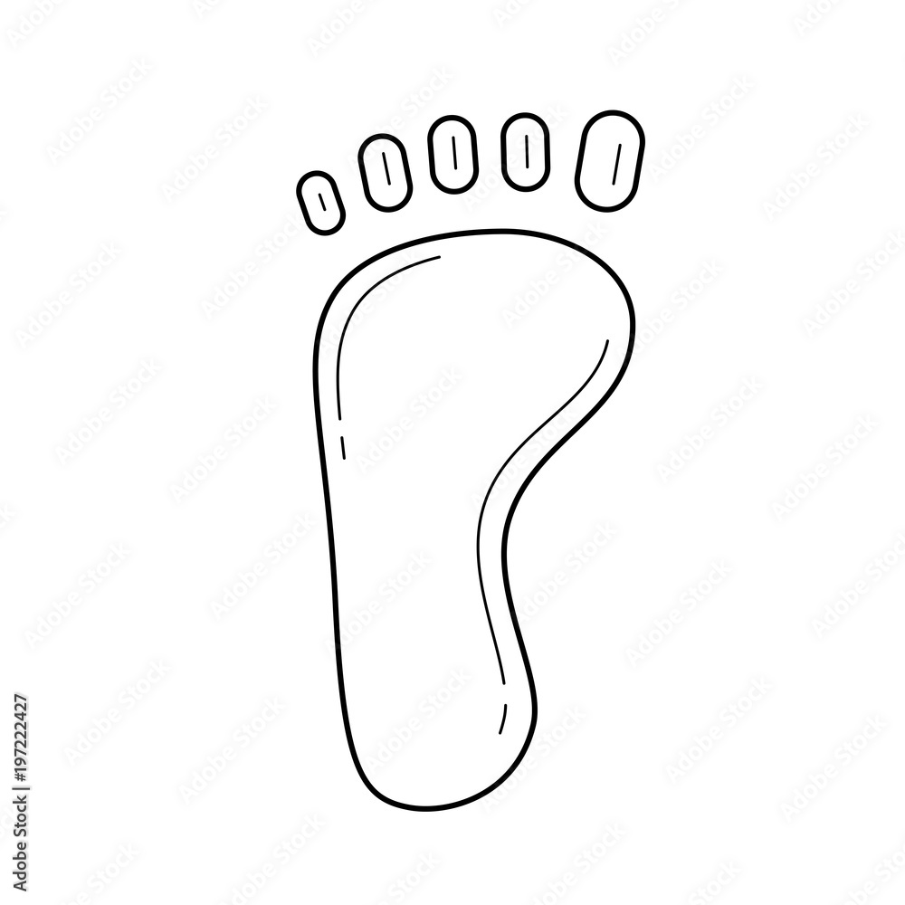 Poster foot print vector line icon isolated on white background. foot print line icon for infographic, webs