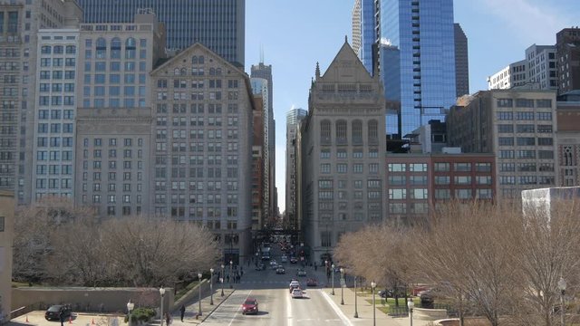 High angle of a boulevard in Chicago