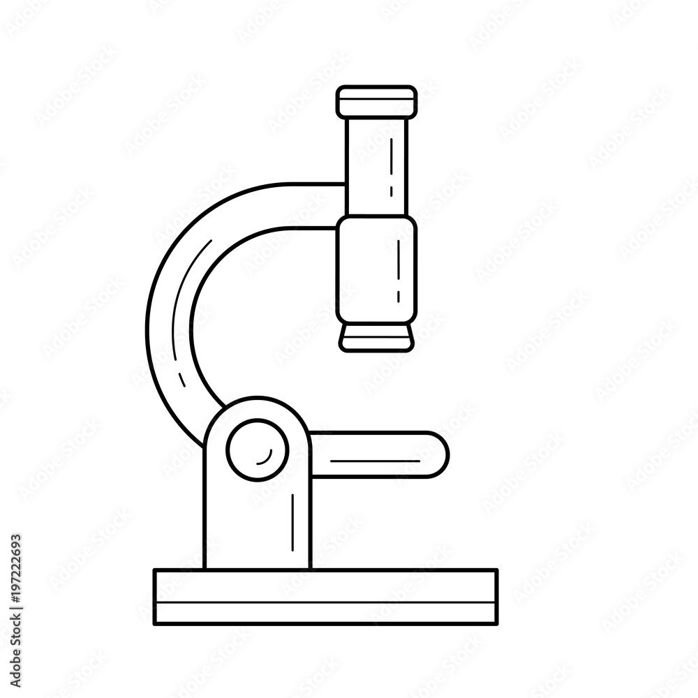 Poster microscope vector line icon isolated on white background. microscope line icon for infographic, webs