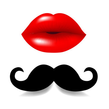 Moustaches And Lips Set