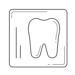 Dental x-ray vector line icon isolated on white background. Tooth x-ray line icon for infographic, website or app. Icon designed on a grid system.