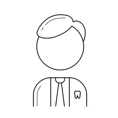 Dentist vector line icon isolated on white background