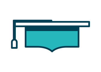 graduate hat accessory fashion of student vector illustration green design