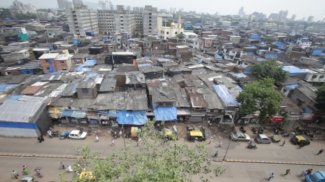 Aerial view of slum 