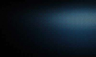 Abstract modern blue carbon fiber texture with left side light, material design for background, wallpaper, graphic design