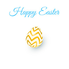 3d egg logo. isolated green symbol of Easter. Text: Happy Easter on white backgraund. vector