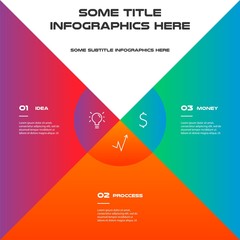 Icons infographics. Element of chart, graph, diagram with 3 options - parts, processes, timeline. Vector business template for presentation, workflow layout, annual report