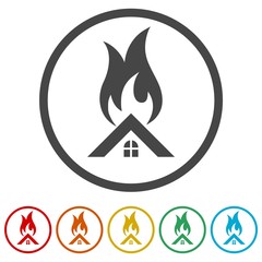 Fire warning icon, 6 Colors Included