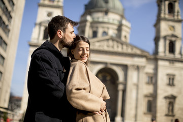 Fototapeta premium Loving couple in Budapest, Hungary
