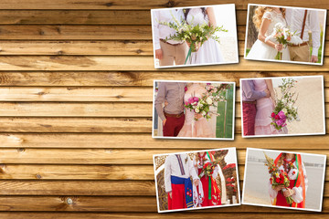 Collage a wedding bouquet