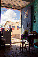 frutas en pueblo
