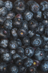 close up view of blueberries piled up