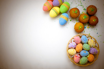 Colorful Easter eggs background