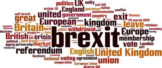 Obraz premium Brexit word cloud
