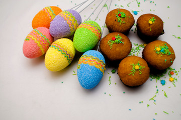 Colorful Easter eggs background